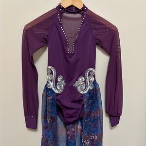 Purple and Blue Kids Dance Costume
